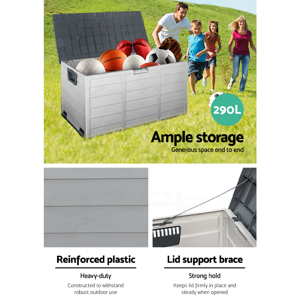 NNEDSZ 290L Outdoor Storage Box - Grey-2