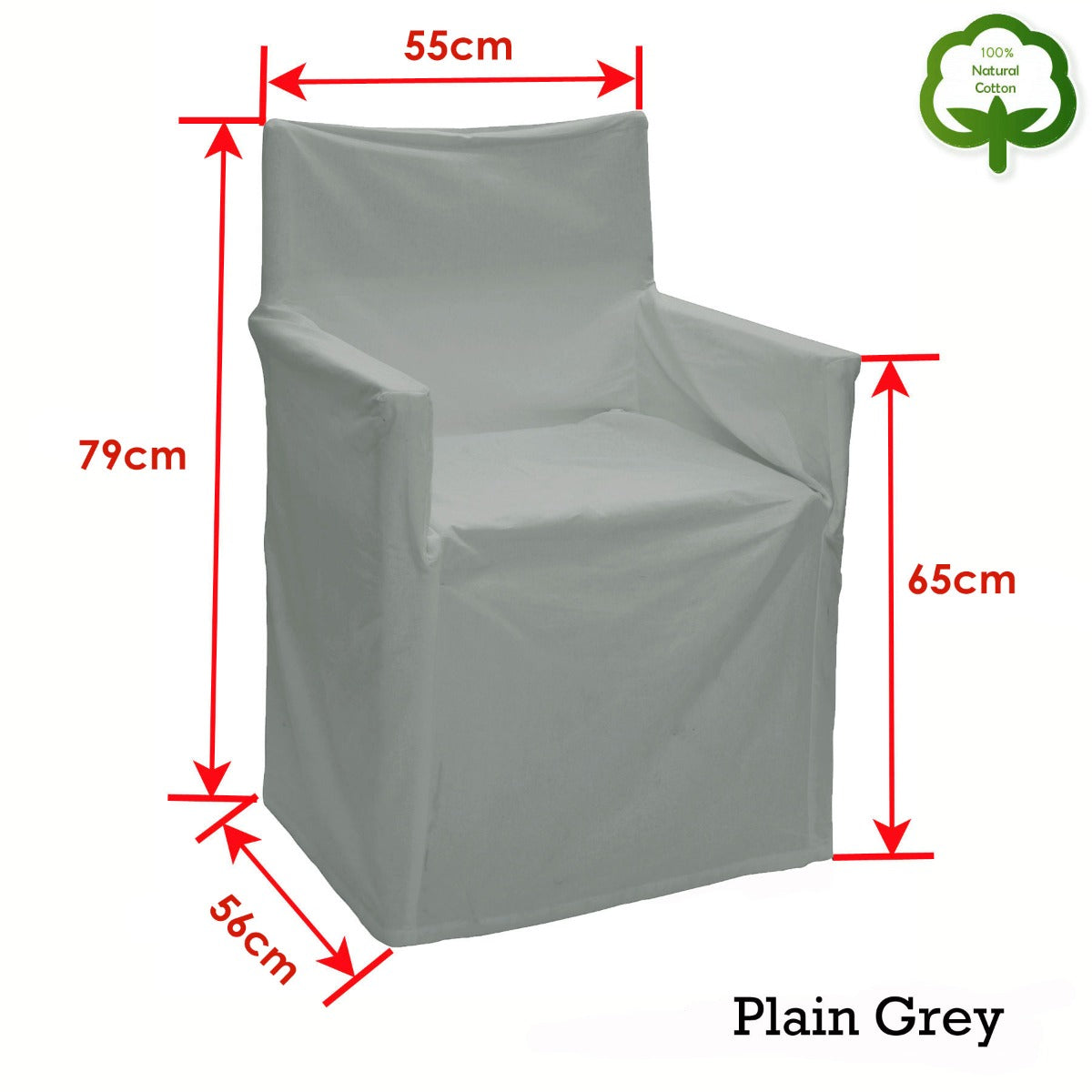 NNEDSZ Rans Alfresco 100% Cotton Director Chair Cover - Plain Grey-1