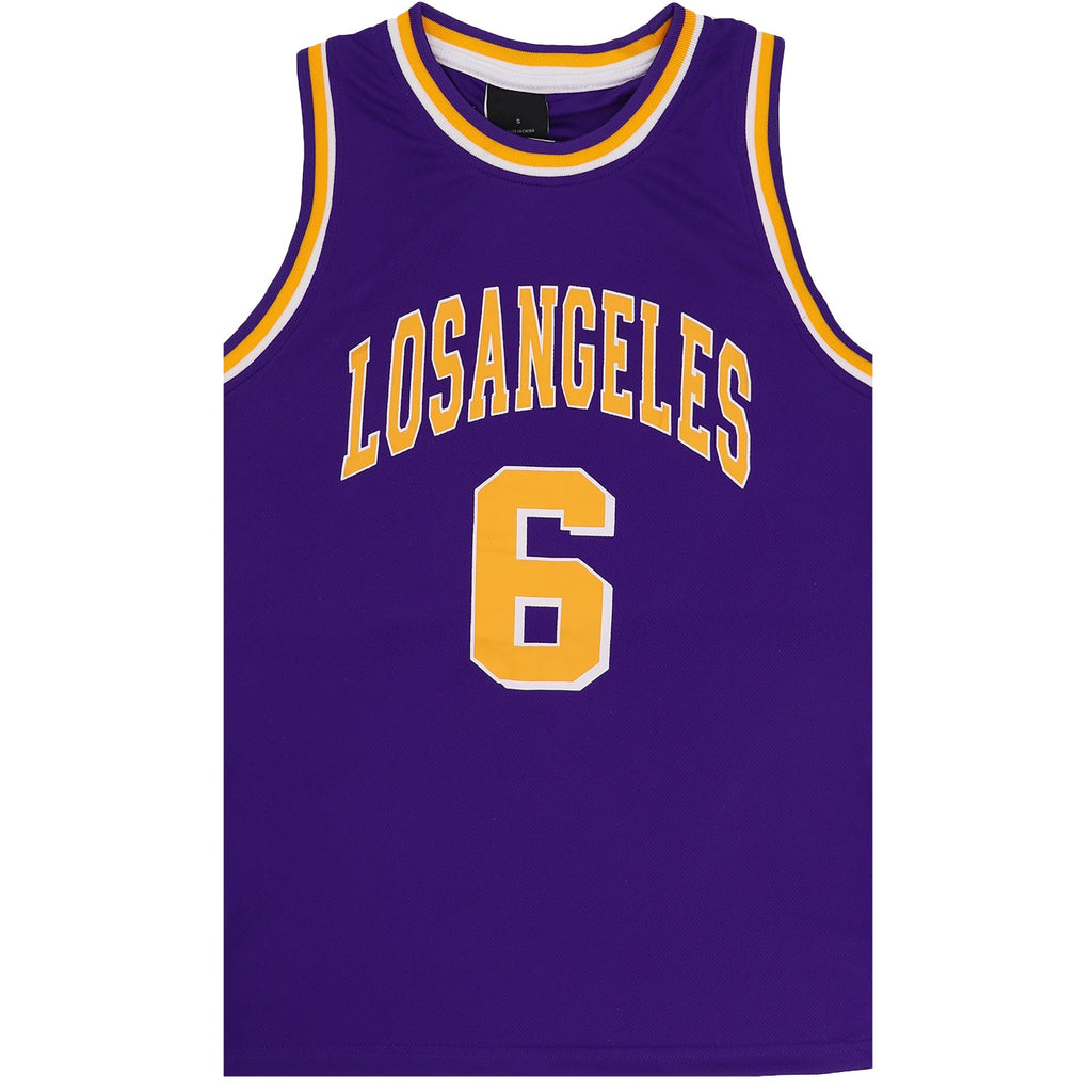 NNEDSZ Kid's Basketball Jersey Tank Boys Sports T Shirt Tee Singlet Tops Los Angeles, Purple - Los Angeles 6, 4-0
