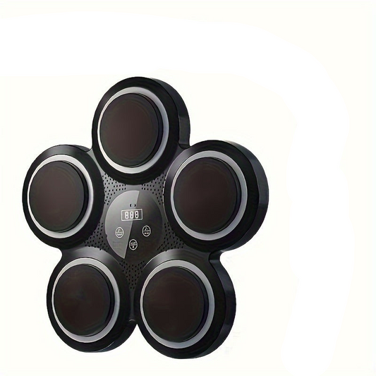 Wall-Mounted Electronic Boxing Training Pad with Dynamic Rhythms(Black)-0