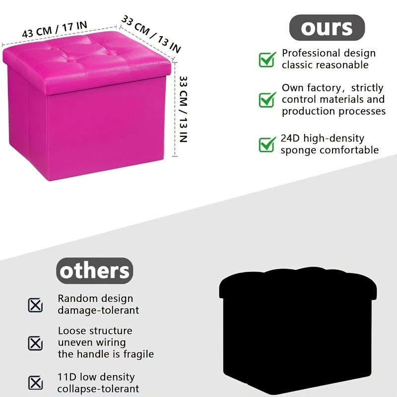 NNETM Leather Ottoman with Storage & Foam Seat-1