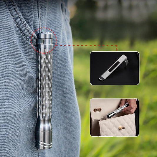 Wautton R8 Titanium Alloy Mini High-Intensity Flashlight-0