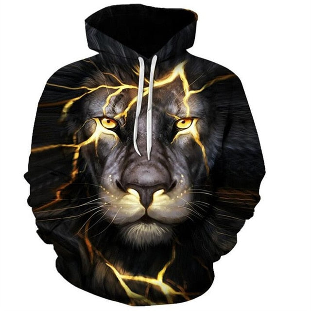Novelty Flame Lion Hoodie Men's Animal Men's Clothing Flame Hoodie Sweatshirt Sweatshirt 3D Hoodie Sportswear Unisex clothing-13