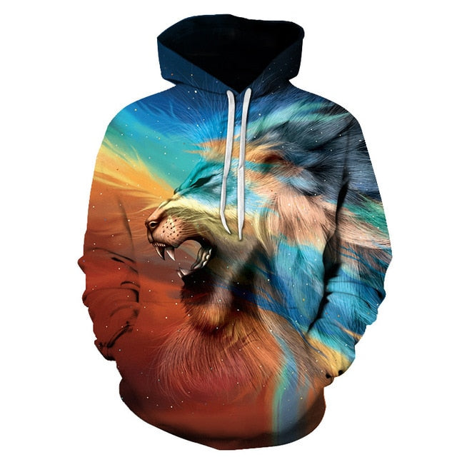 Novelty Flame Lion Hoodie Men's Animal Men's Clothing Flame Hoodie Sweatshirt Sweatshirt 3D Hoodie Sportswear Unisex clothing-8