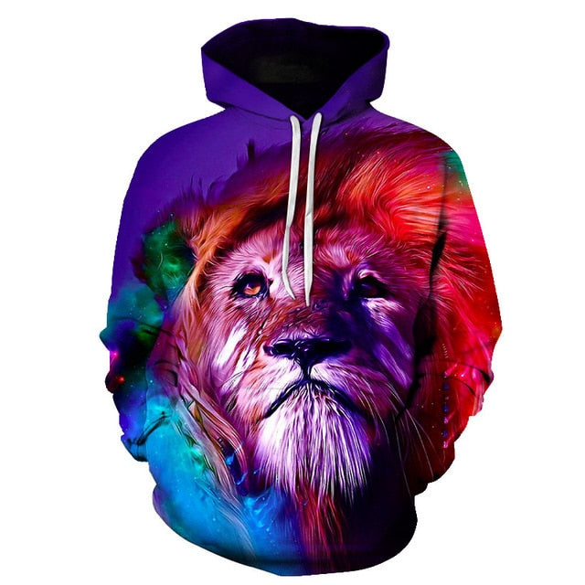 Novelty Flame Lion Hoodie Men's Animal Men's Clothing Flame Hoodie Sweatshirt Sweatshirt 3D Hoodie Sportswear Unisex clothing-2