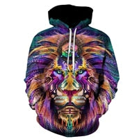 Novelty Flame Lion Hoodie Men's Animal Men's Clothing Flame Hoodie Sweatshirt Sweatshirt 3D Hoodie Sportswear Unisex clothing-10