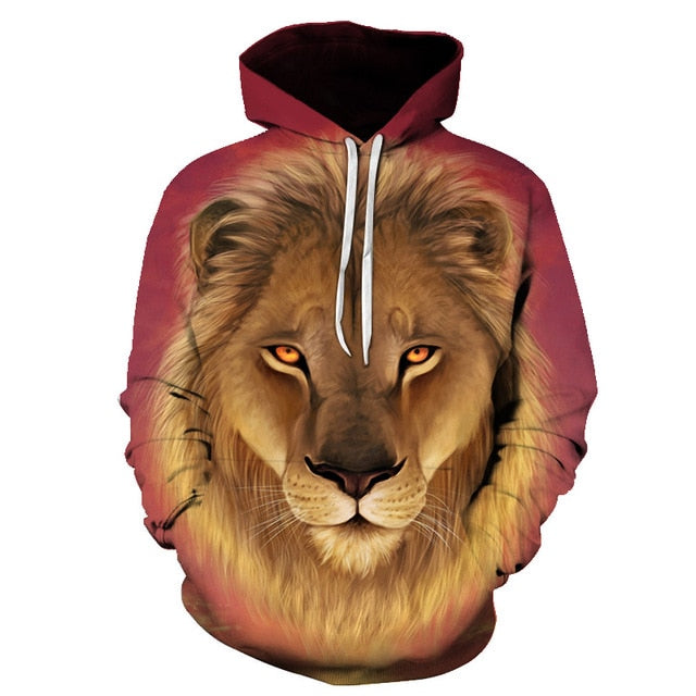 Novelty Flame Lion Hoodie Men's Animal Men's Clothing Flame Hoodie Sweatshirt Sweatshirt 3D Hoodie Sportswear Unisex clothing-11