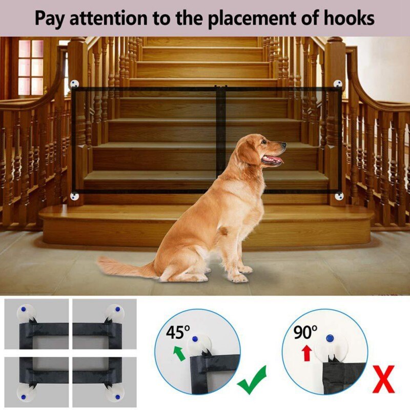 Pet Dog Fence Gate Safe Guard Safety Enclosure Dog Fences Dog Gate The Ingenious Mesh Magic Pet Gate Pet supplies